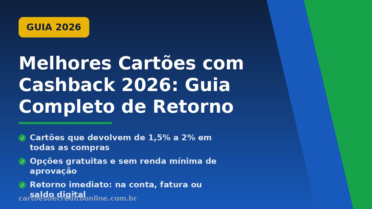 Qual é o melhor cartão com cashback em 2026? Confira as melhores opções, porcentagens reais e como escolher o cartão ideal para você.